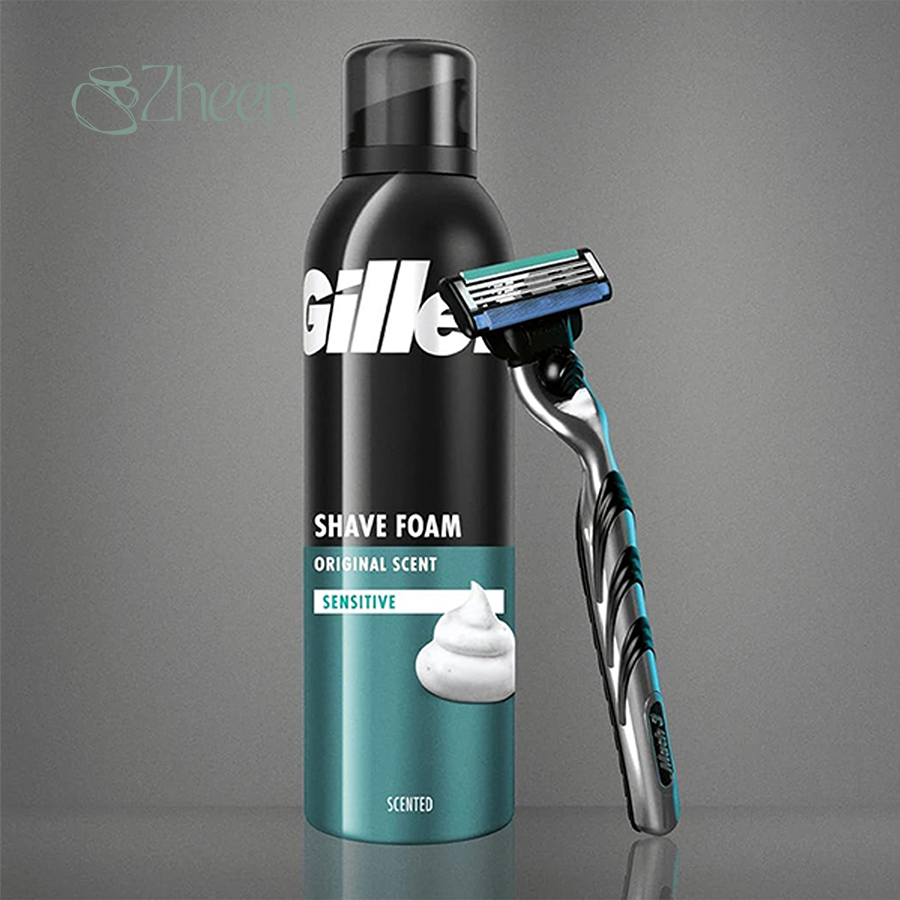 فوم اصلاح ژیلت مدل Original Scent Sensitive حجم 200 میلی لیتر